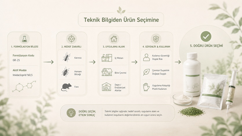 Teknik bilgiden ürün seçimine geçiş rehber görseli