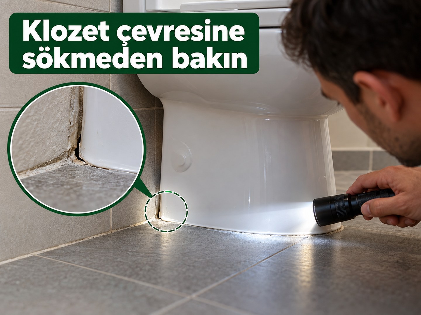 Klozet çevresindeki yapı birleşiminin sökmeden incelenmesi