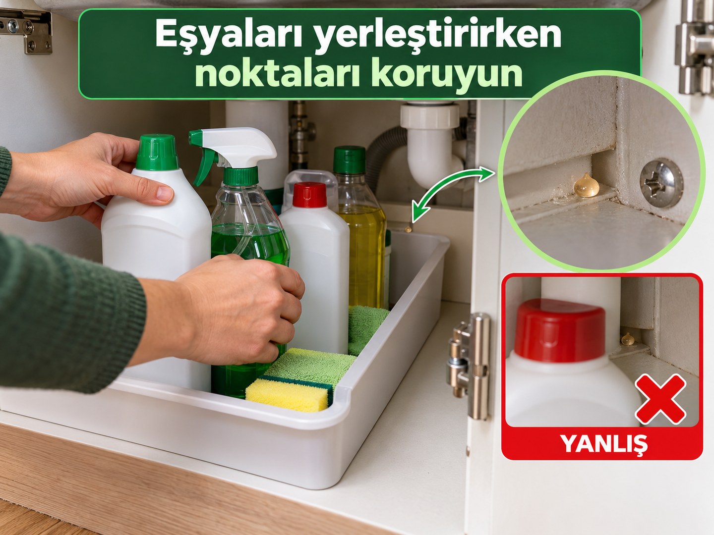 Eşyalar geri konurken jel noktalarının korunması
