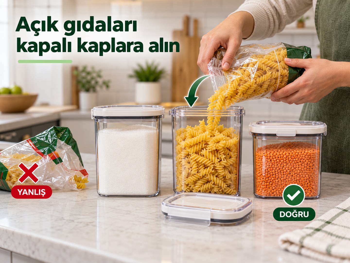 Açık gıdaların kapalı kaplara alınması