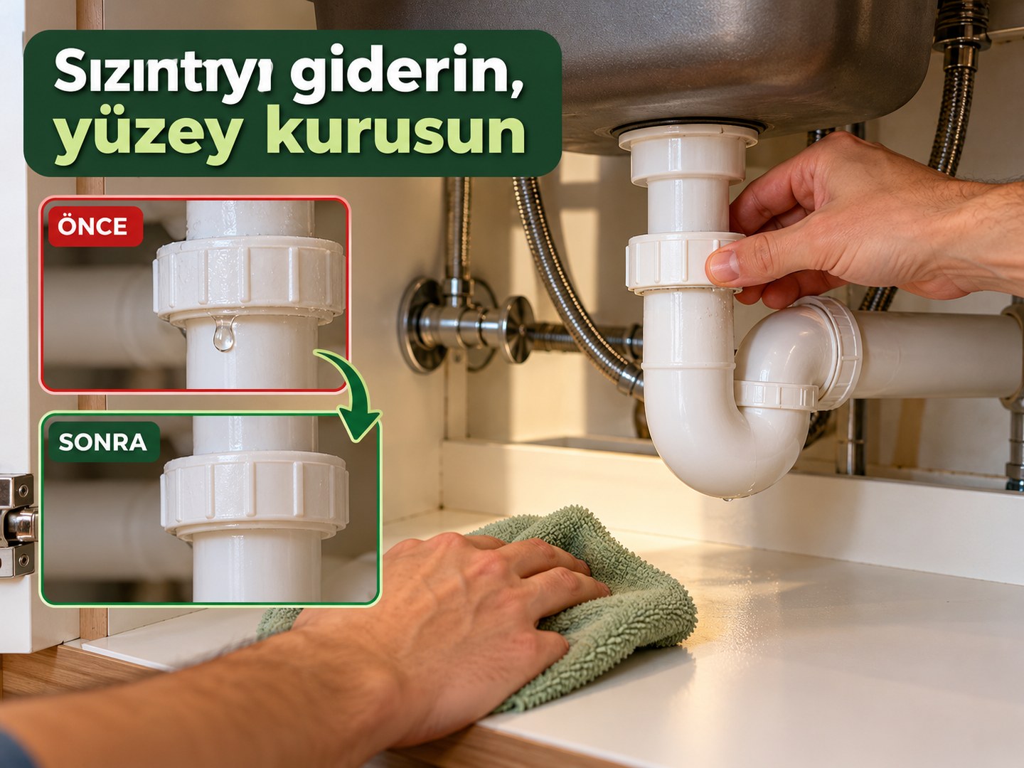 Su sızıntısının giderilmesi ve yüzeyin kuruması