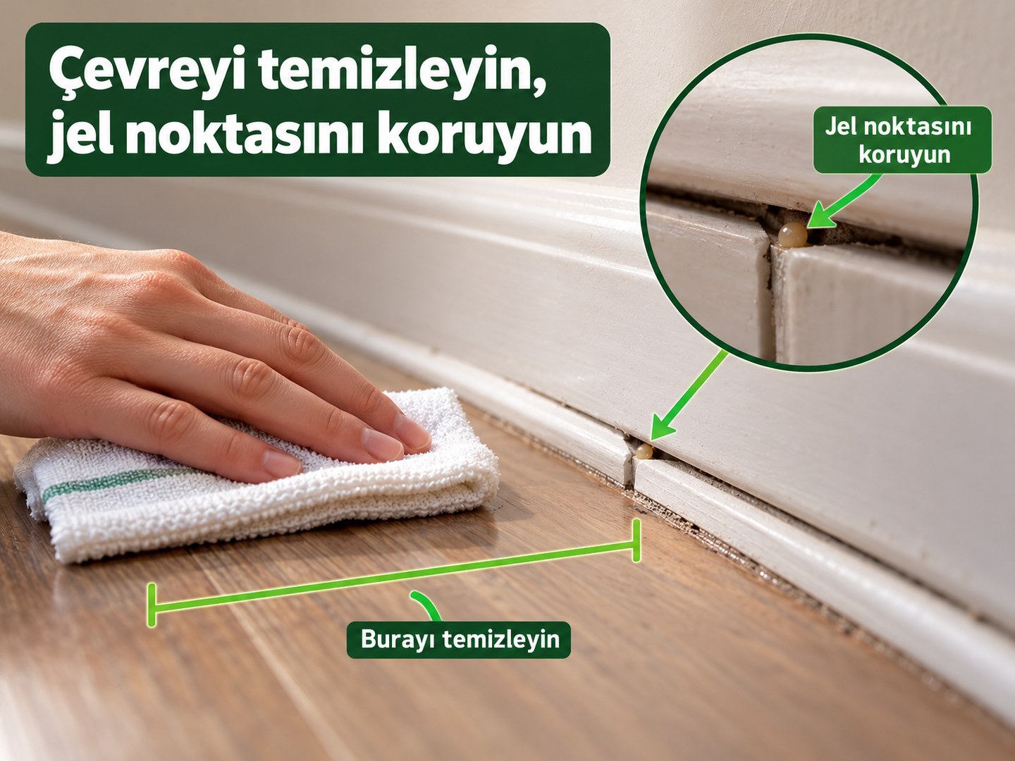 Jel noktasını bozmadan çevrenin temizlenmesi