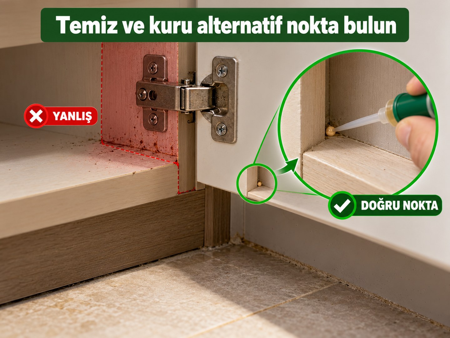 Aynı hareket hattındaki temiz ve kuru alternatif yem noktası