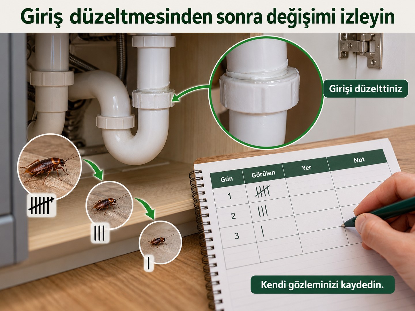 Giriş düzeltmesinden sonra günlük sayının değişiminin izlenmesi