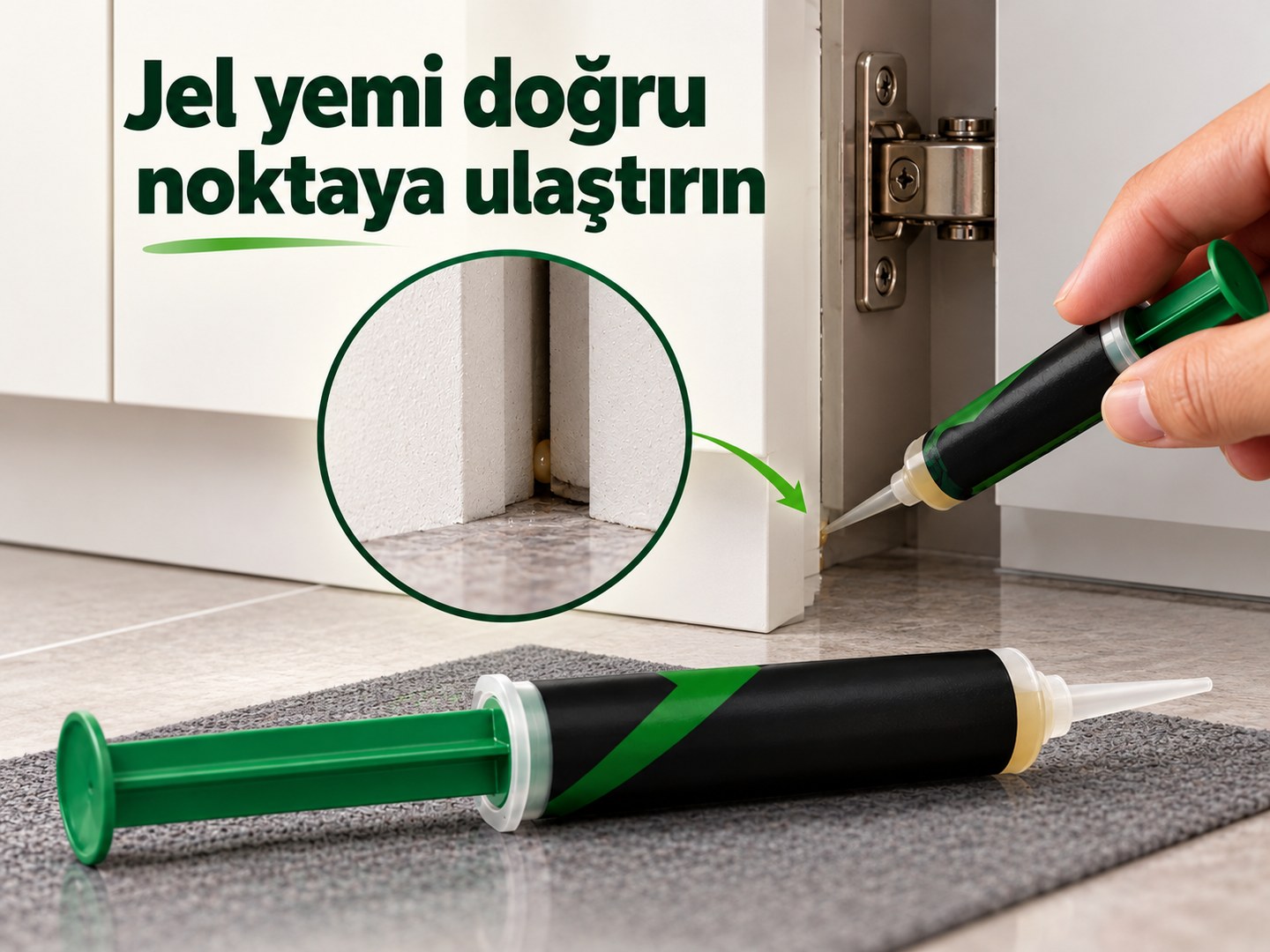 Hamamböceği jel yemi ve kullanıma hazır uygulama kartuşu