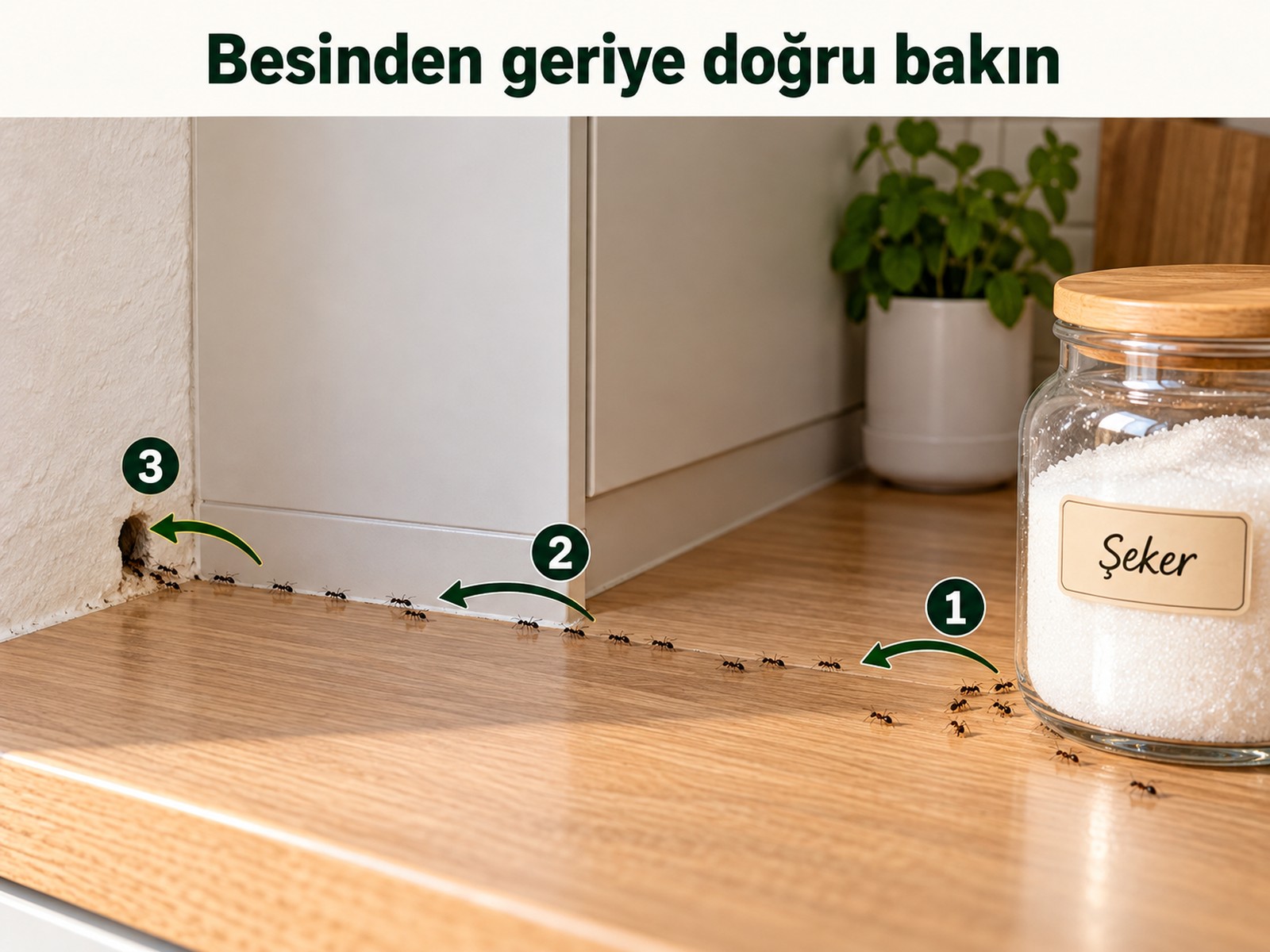 Şeker kabından geriye doğru giriş noktasını bulma