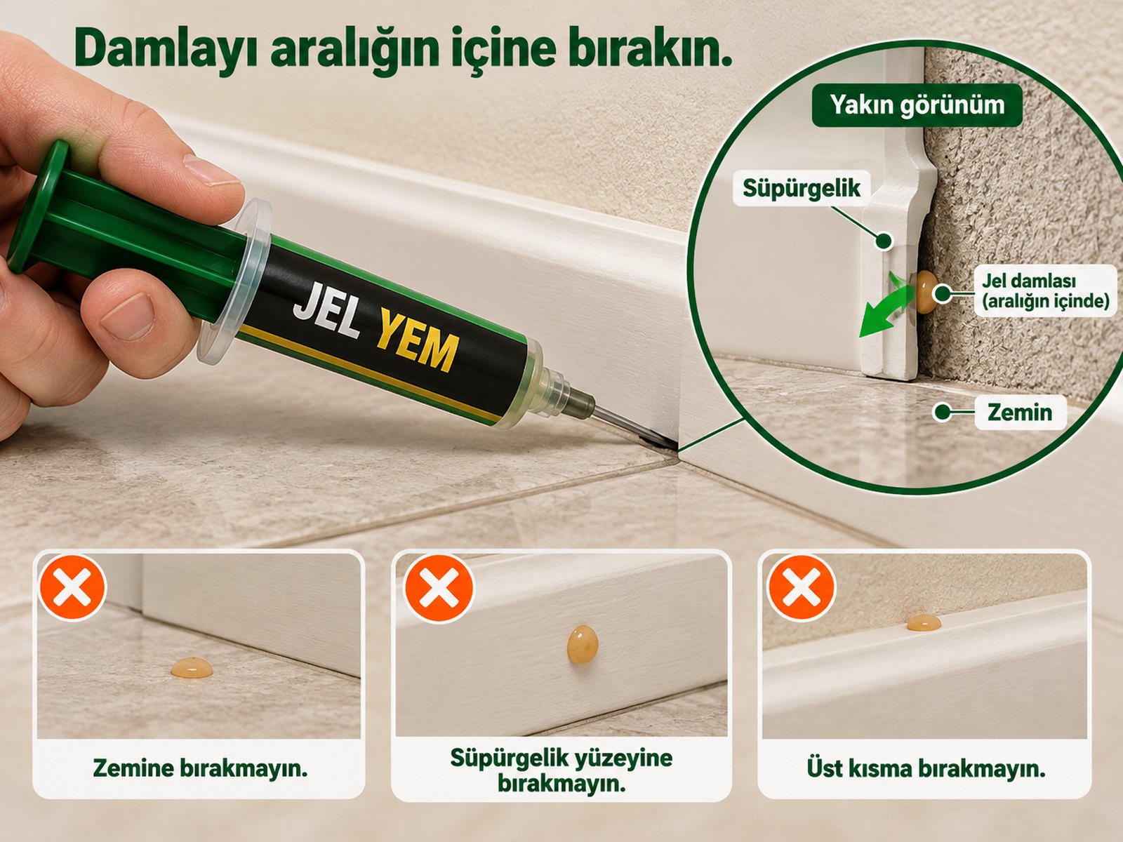 Duvar-zemin birleşiminde korunaklı küçük yem noktası