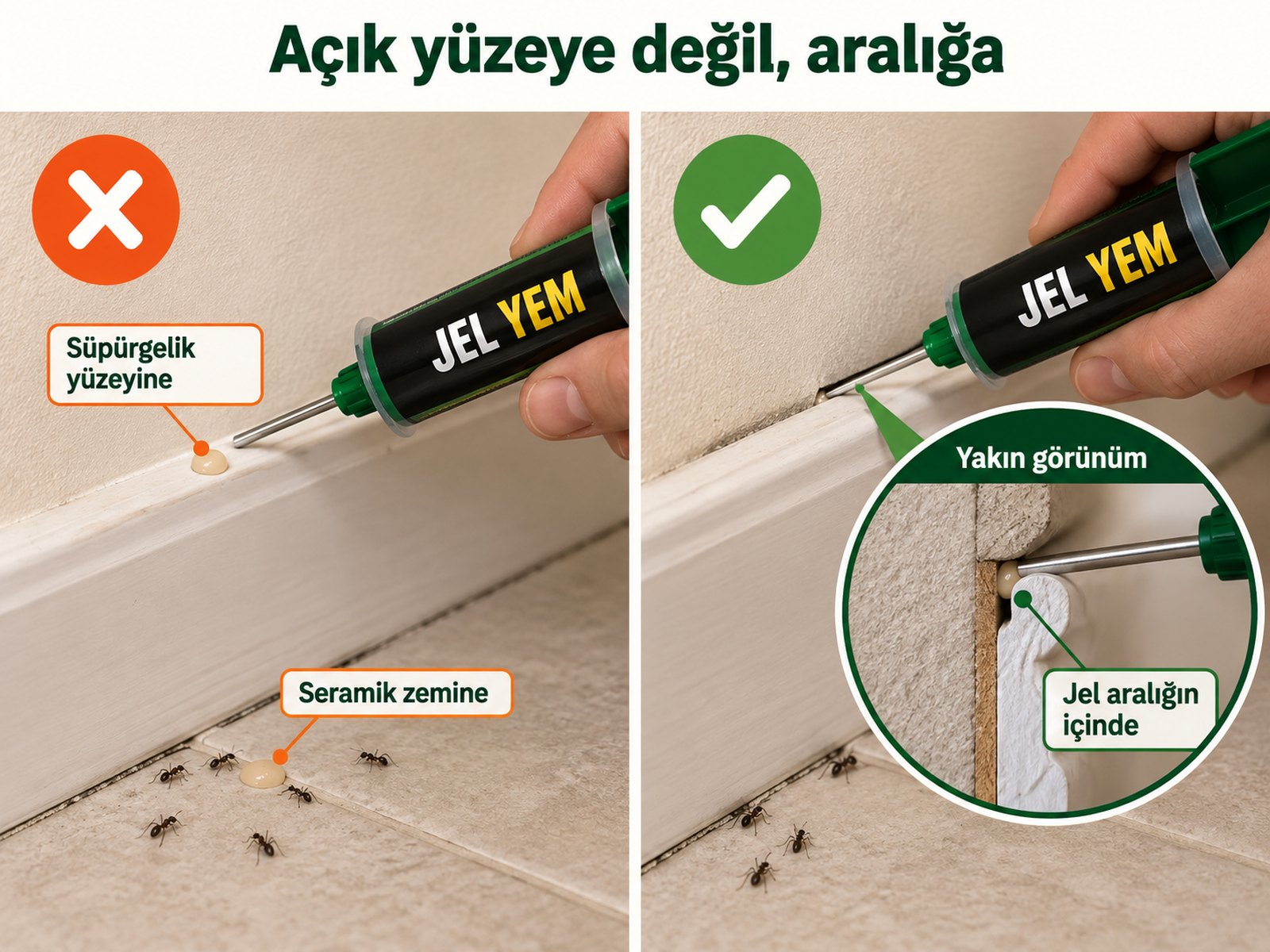 Açık yürüyüş yüzeyi yerine erişim dışı birleşim seçimi