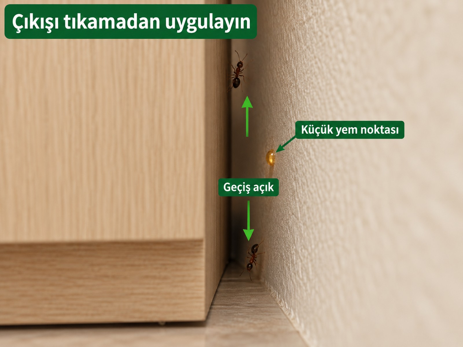 Açıklığı tıkamayan kenar yerleşimi yakın çekimi