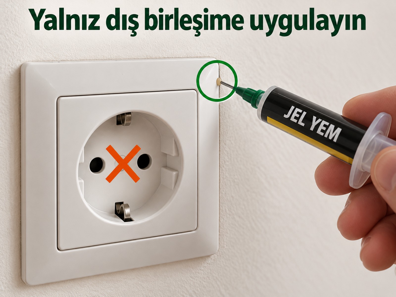 Priz deliklerinden uzak sabit dış birleşim örneği
