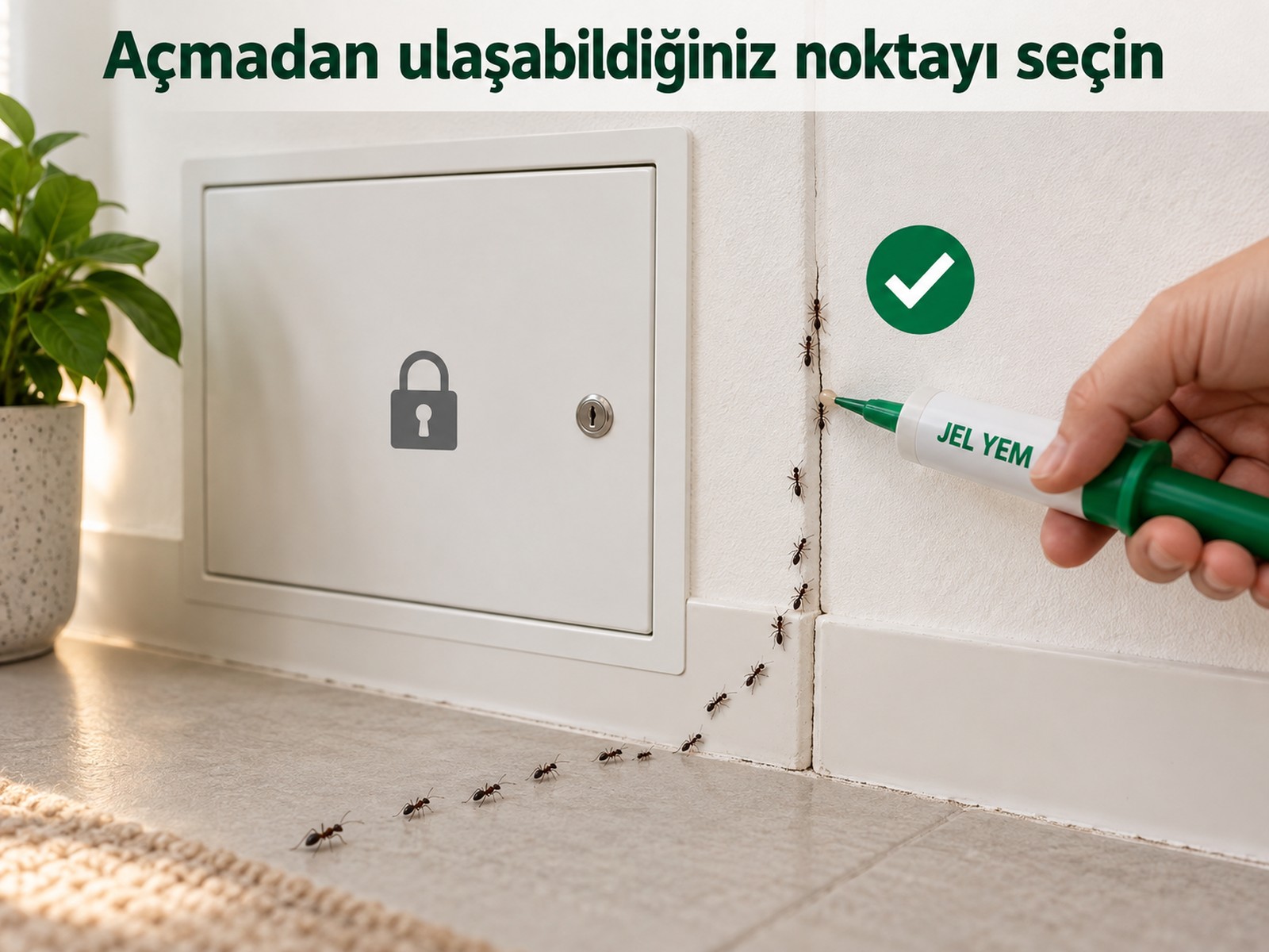 İç aksamı açmadan erişilebilir alternatif nokta seçimi