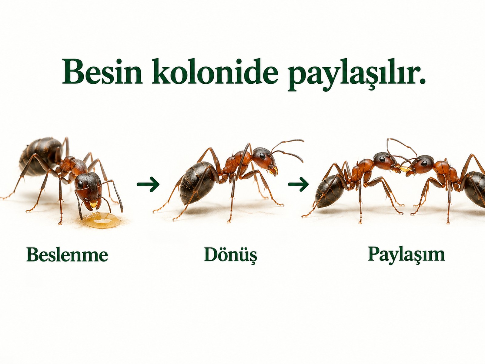 Besin alışverişinin koloniye bağlantısını anlatan şema