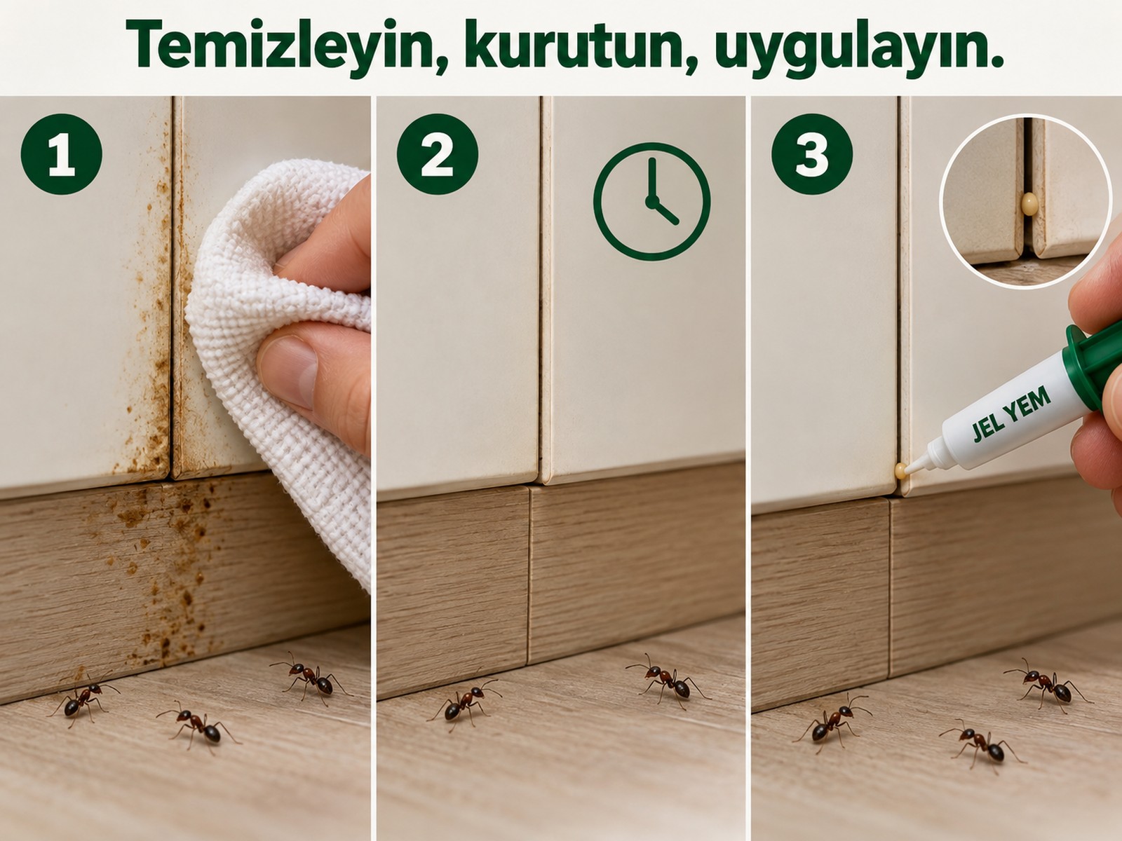 Yağlı birleşimin temizlenip kurutulması