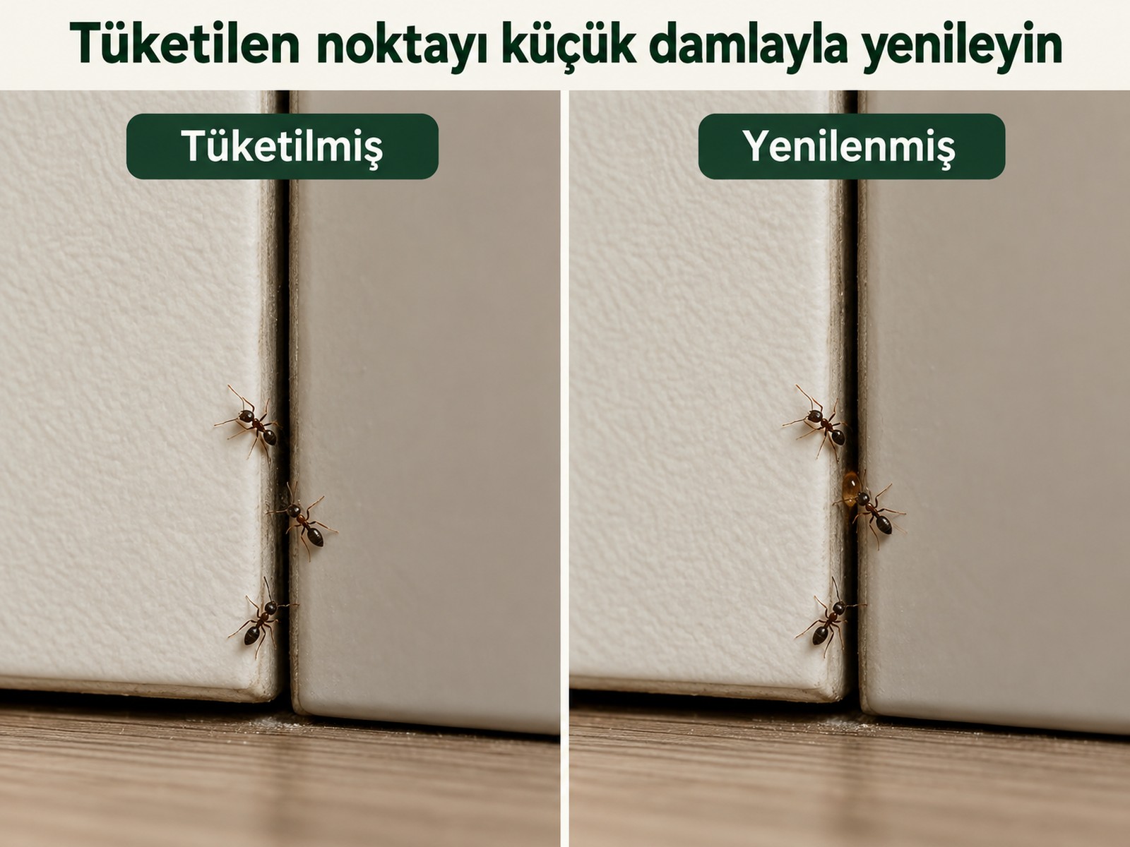 Tüketilen jel noktasına uygun küçük yenileme