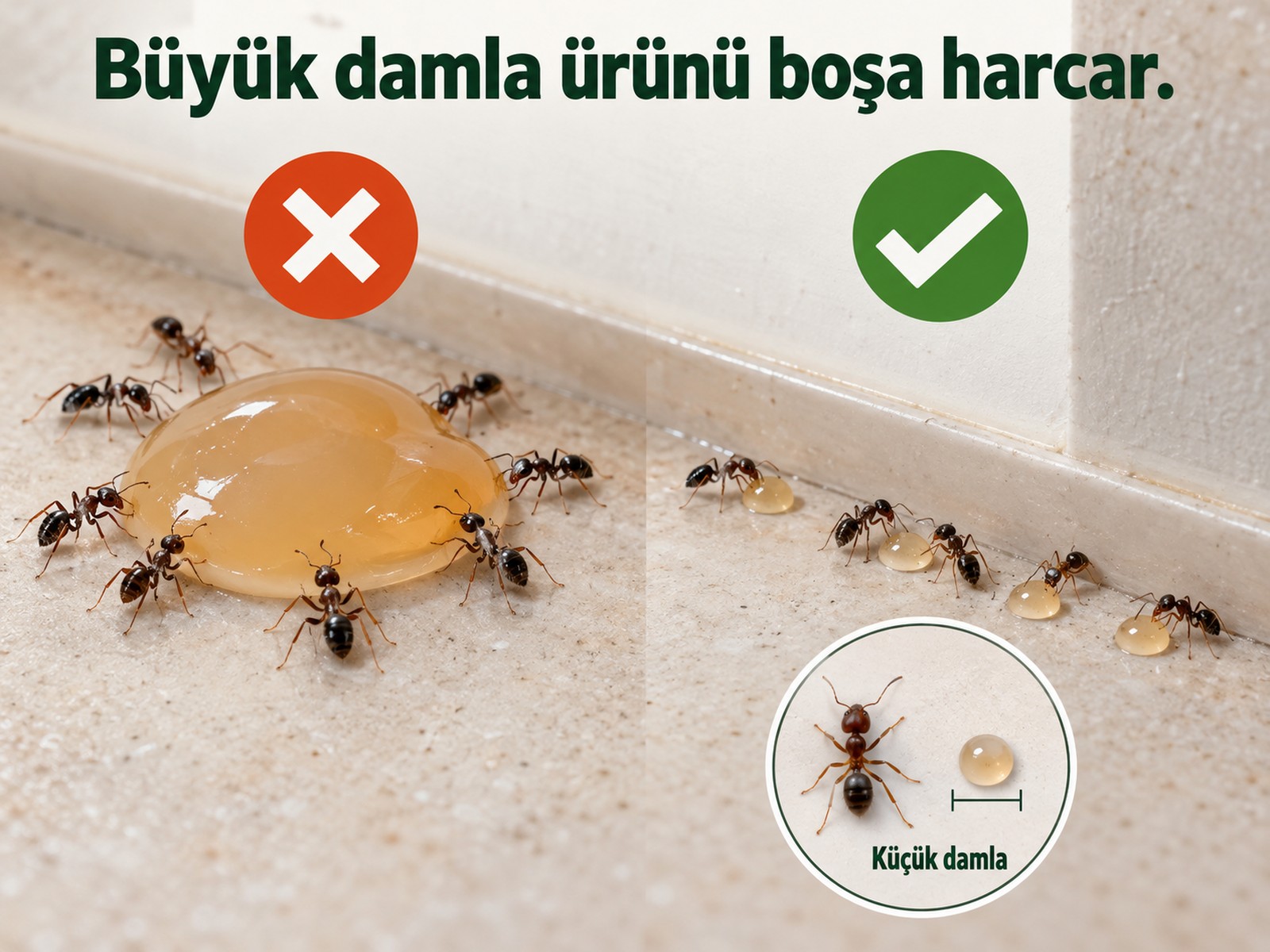 Fazla büyük damlada ürün tüketiminin artması