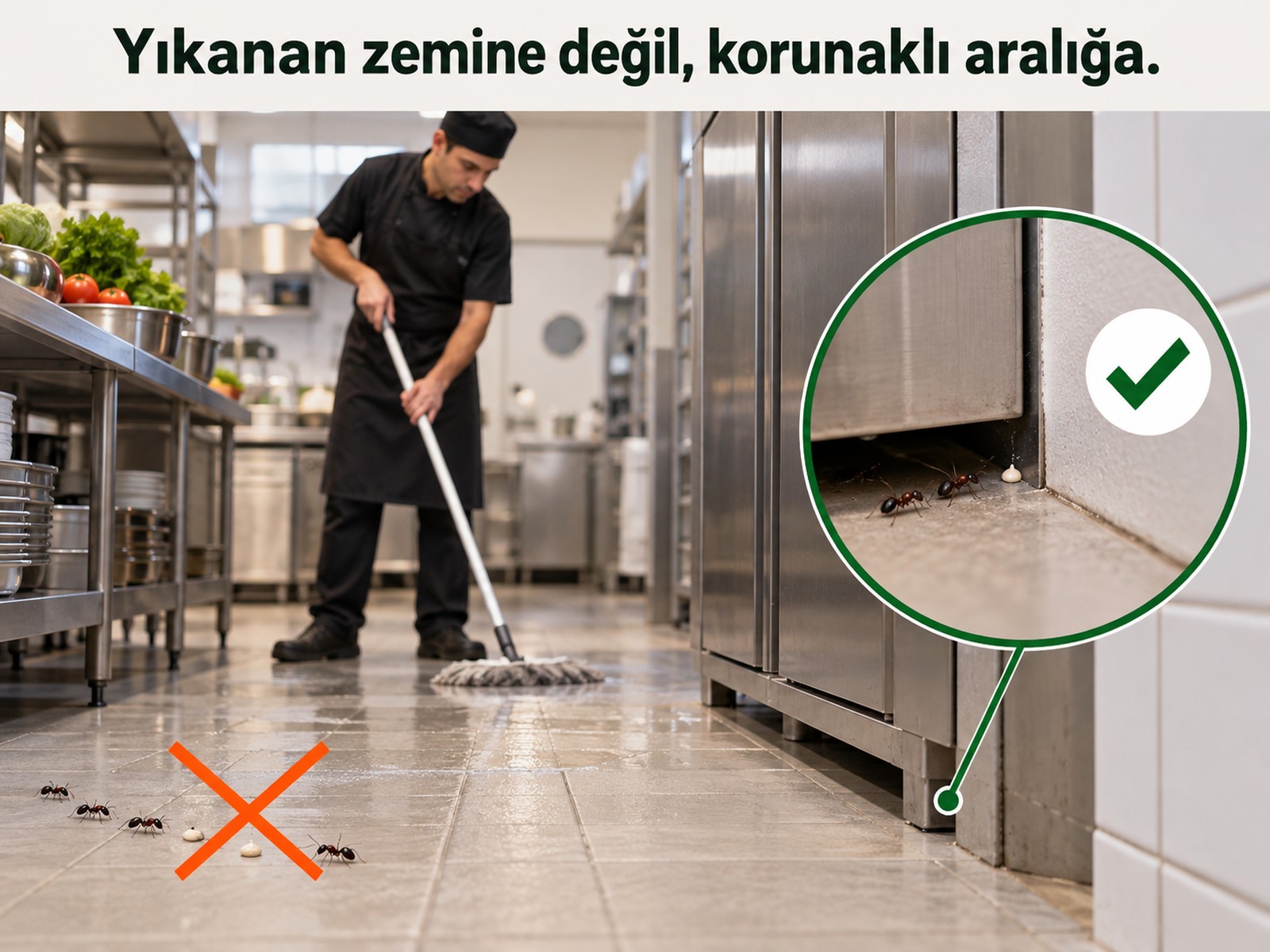Yıkanan işletme zemini ve korunabilen üst birleşim karşılaştırması