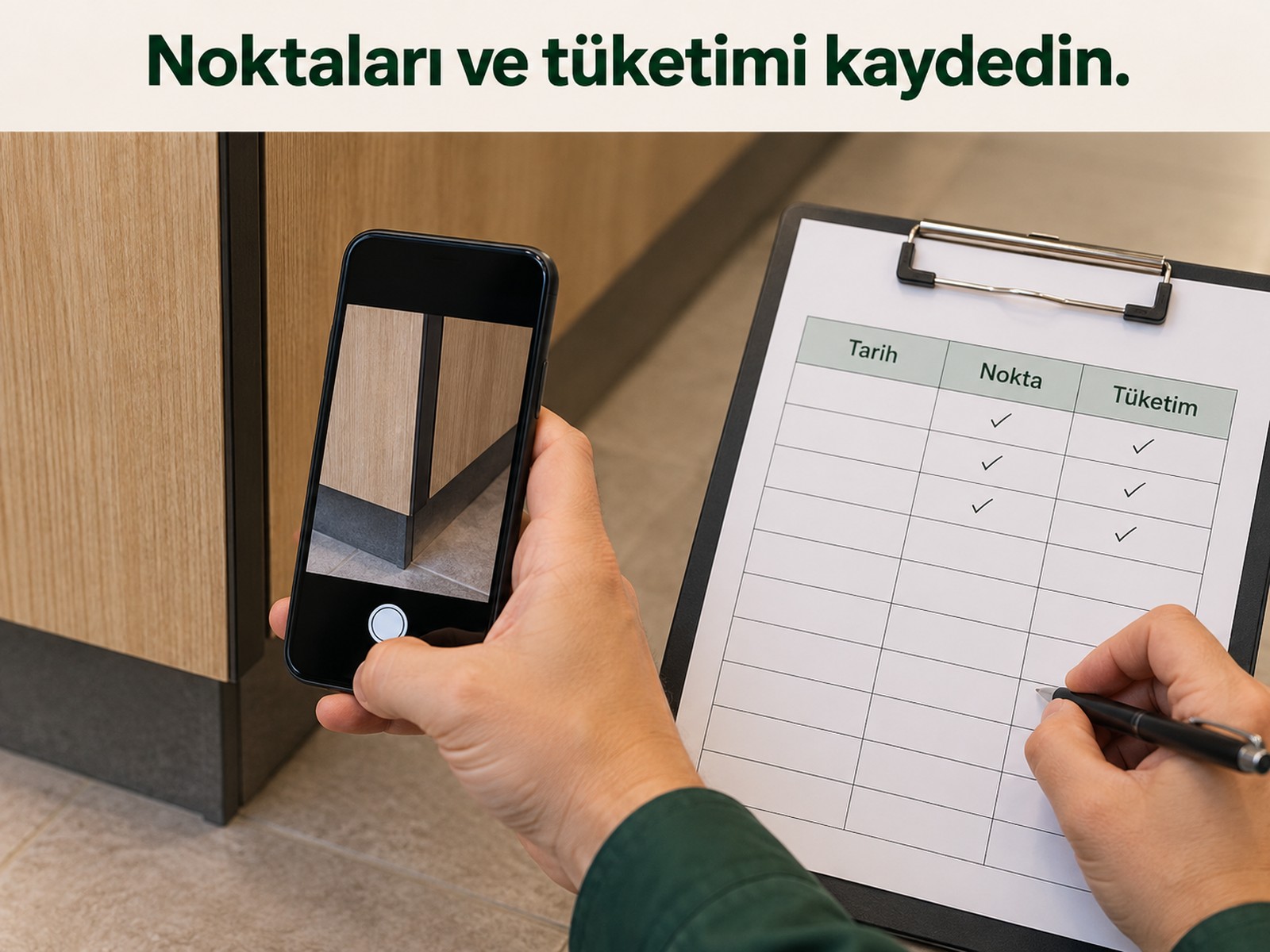 İşletmede tarih, nokta ve tüketim kaydı