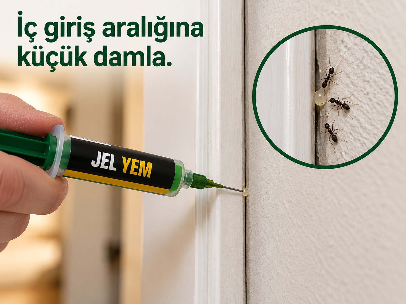 İç girişte kuru korunaklı jel noktası
