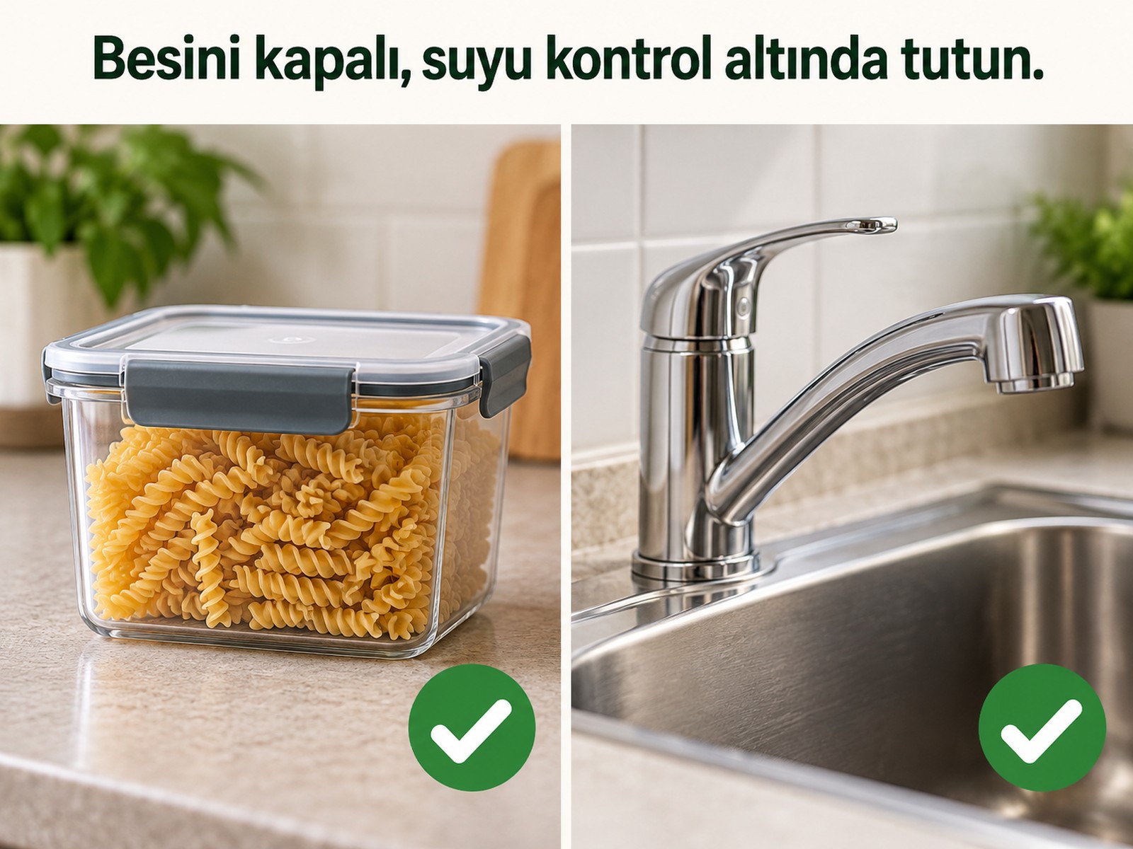 Kapalı gıda ve giderilmiş su sızıntısı