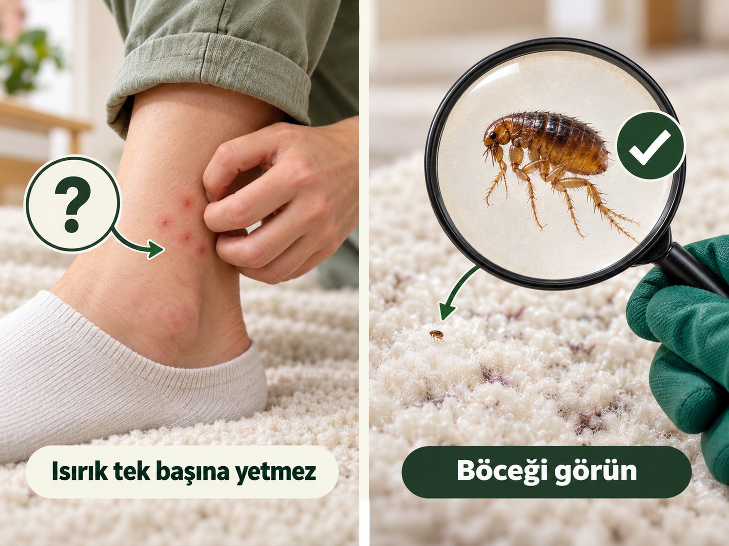Isırık görüntüsü ile canlı böceği görmenin farklı bilgiler vermesi