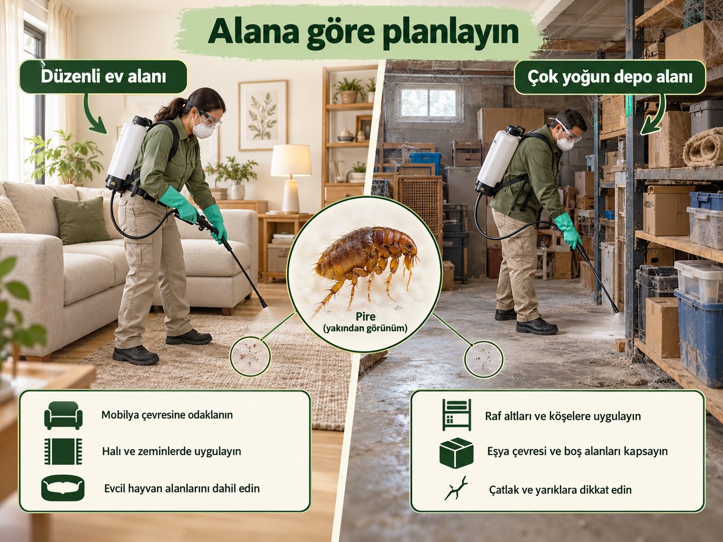 Ev uygulaması ile çok yoğun depo için farklı planlama