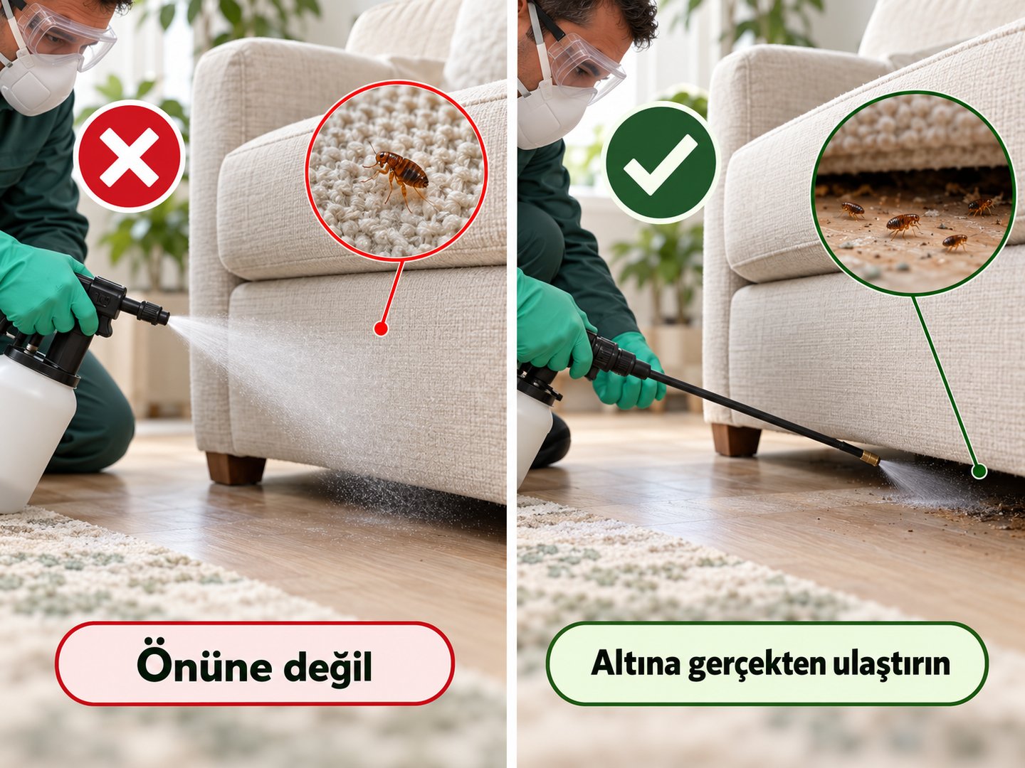 Eşyanın önüne sıkmak ile altına gerçekten ulaştırmanın karşılaştırılması