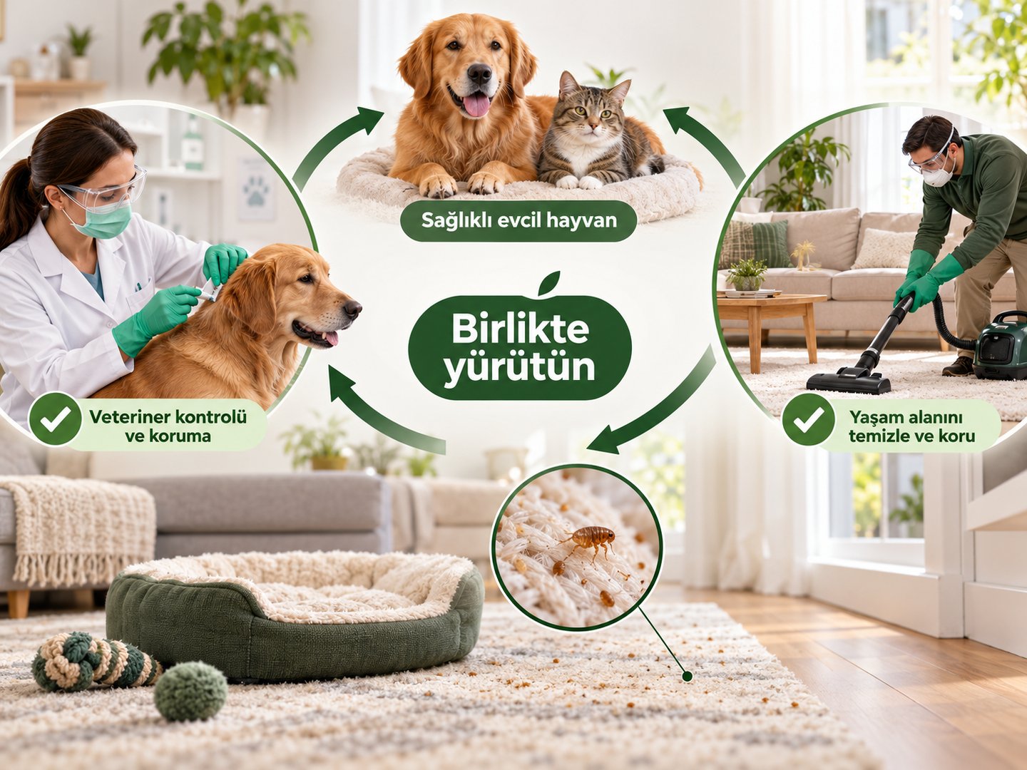 Hayvan ve ev arasında yeniden bulaşma döngüsü
