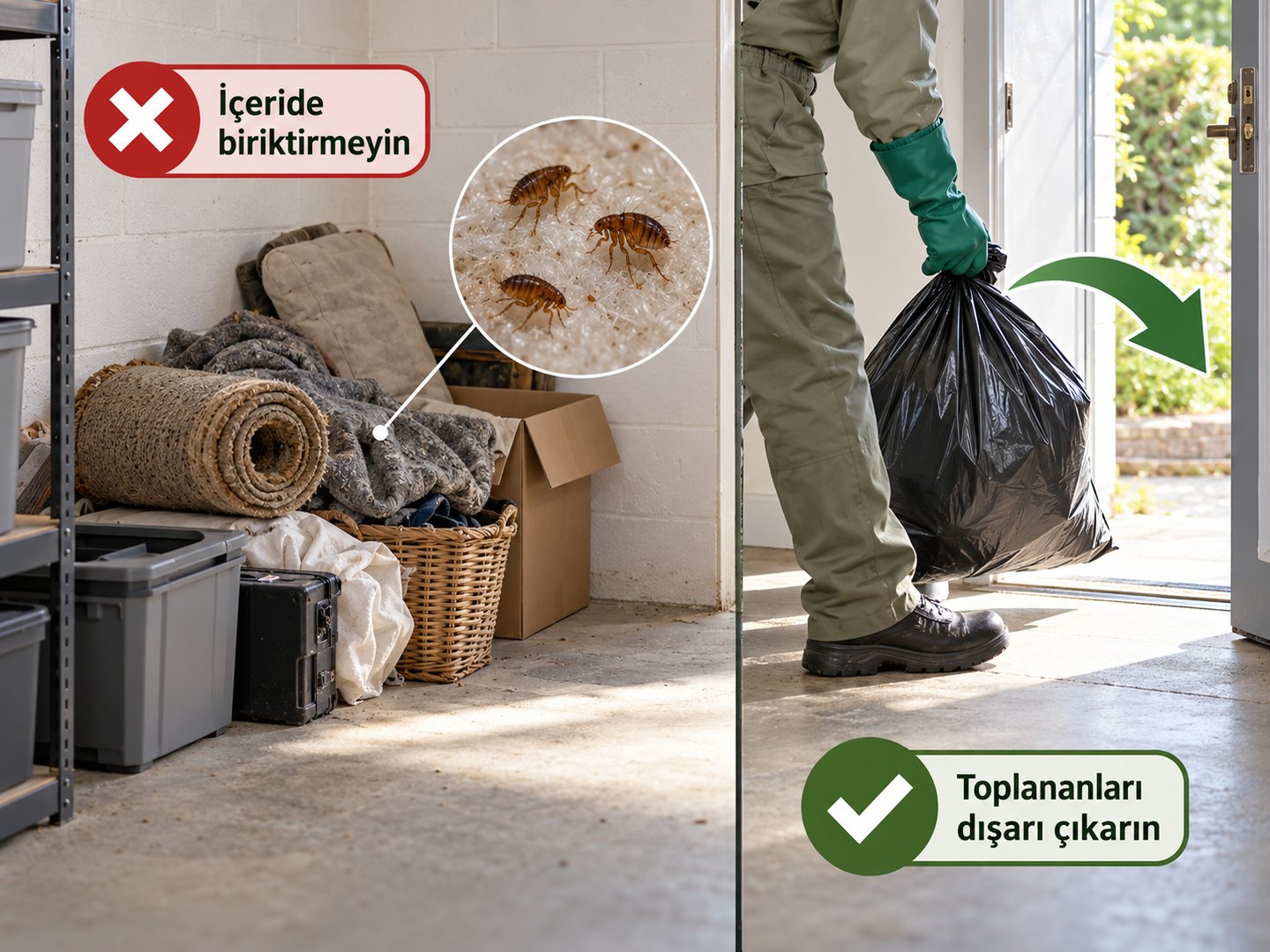 Toplananların mekânın köşesinde açık bırakılmaması