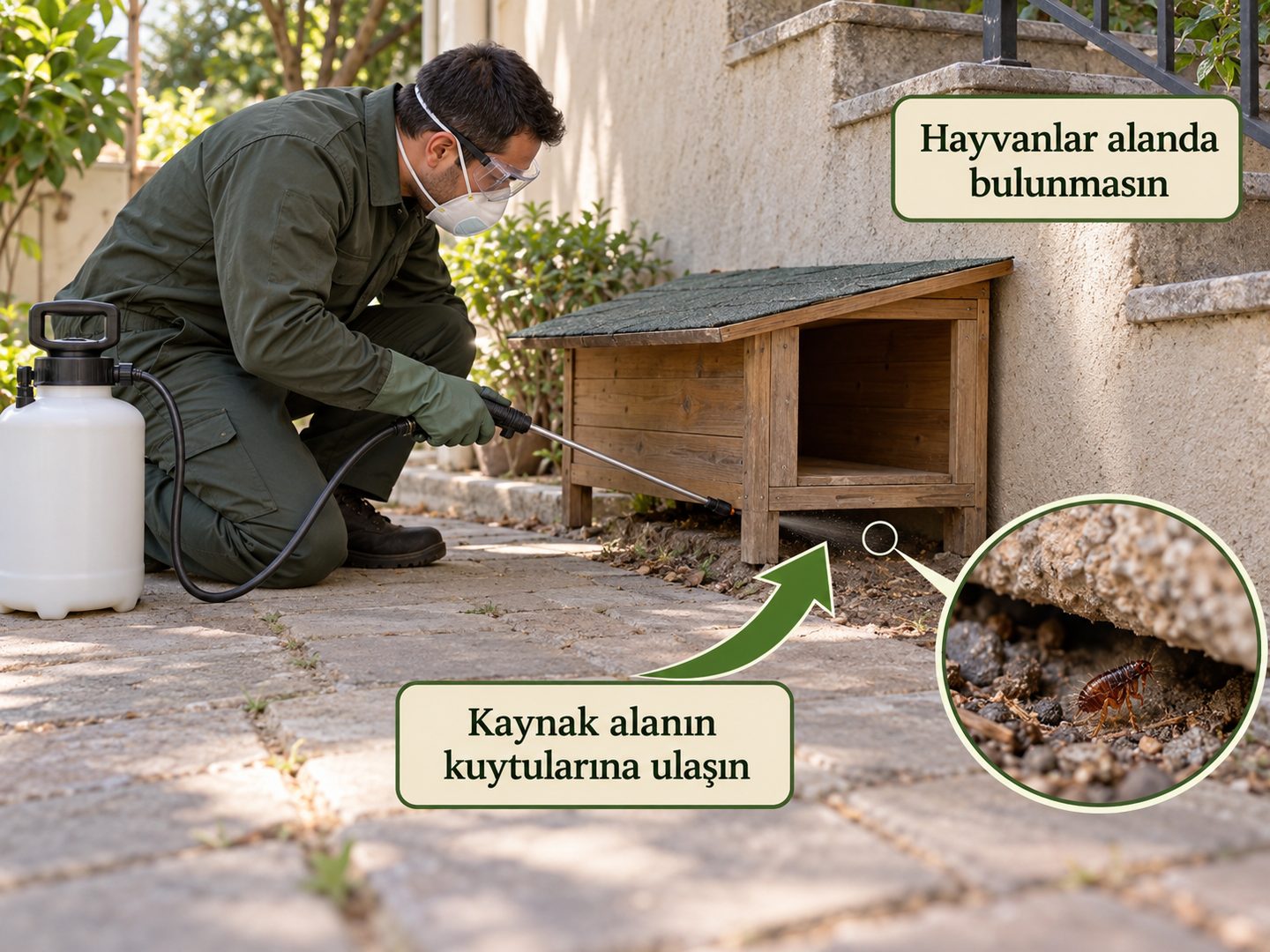 Hayvanın dinlendiği korunaklı aralığa hedefli erişim