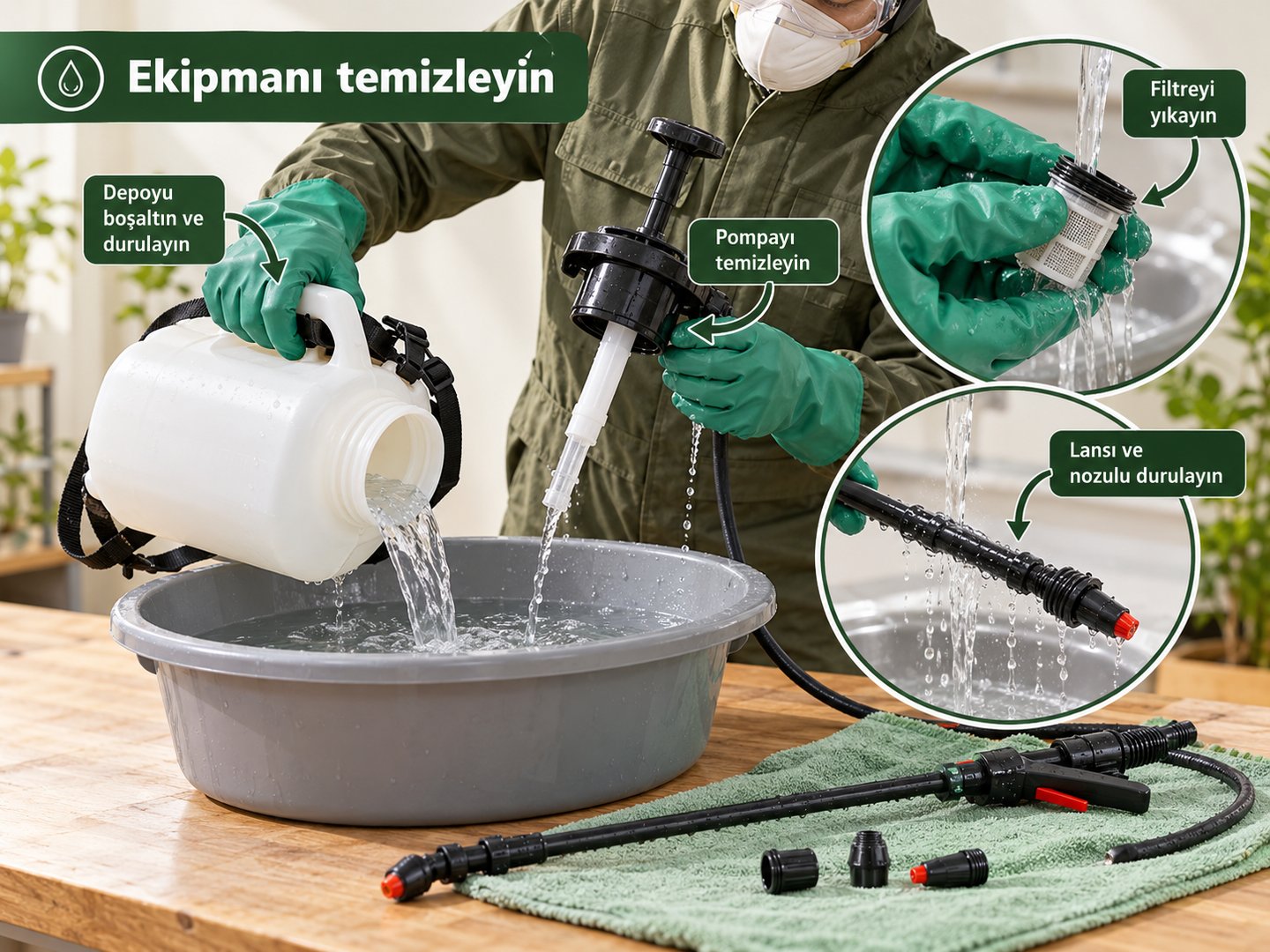 Pompanın kullanım sonrası uygun biçimde temizlenmesi