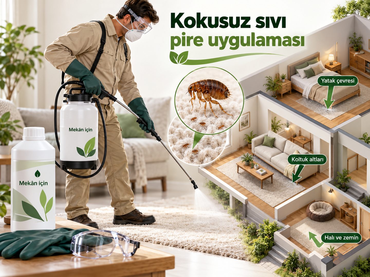 Kokusuz sıvı mekân ürünü ve yüzey uygulamasına uygun pompa