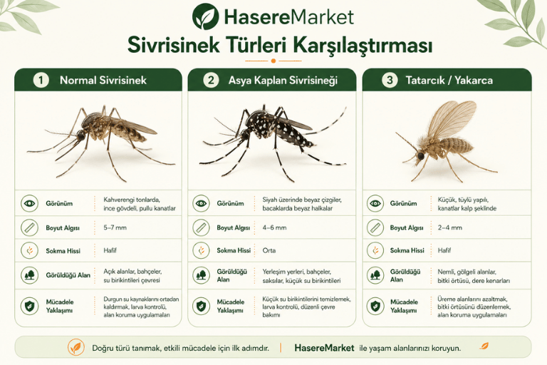 Asya Kaplan Sivrisineği, normal sivrisinek ve tatarcık farkı