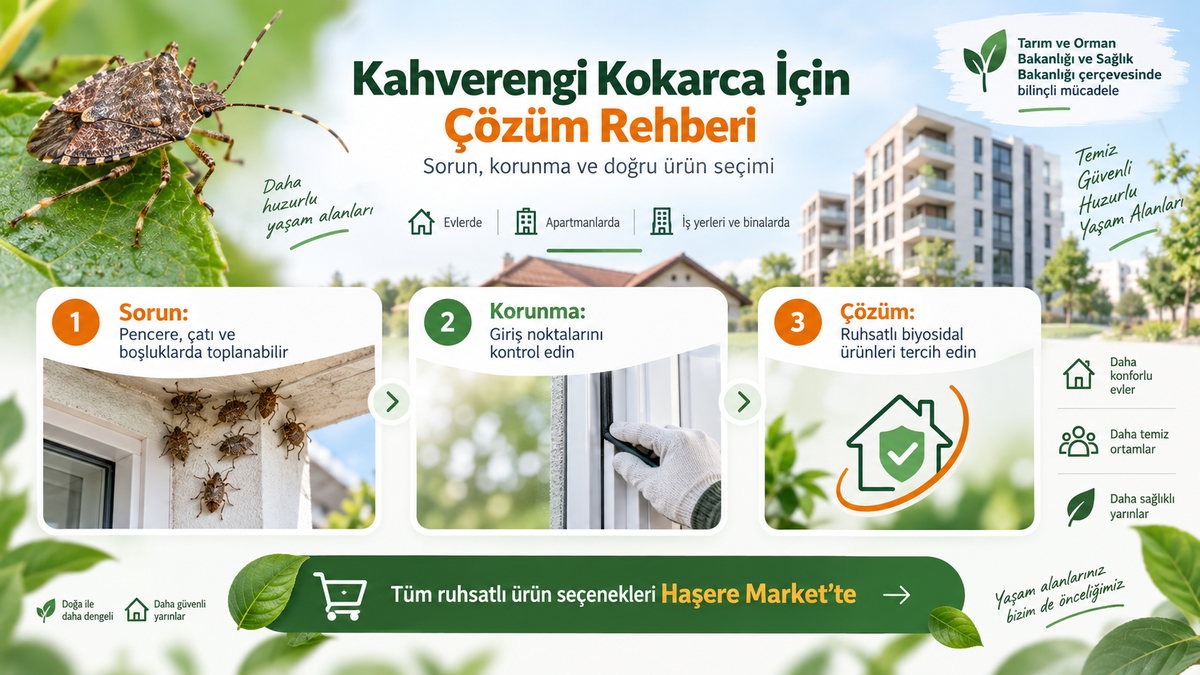Kahverengi kokarca ile mücadelede pencere ve çatı girişlerini kontrol etmek, mekanik önlem ve ruhsatlı biyosidal ürün seçimi