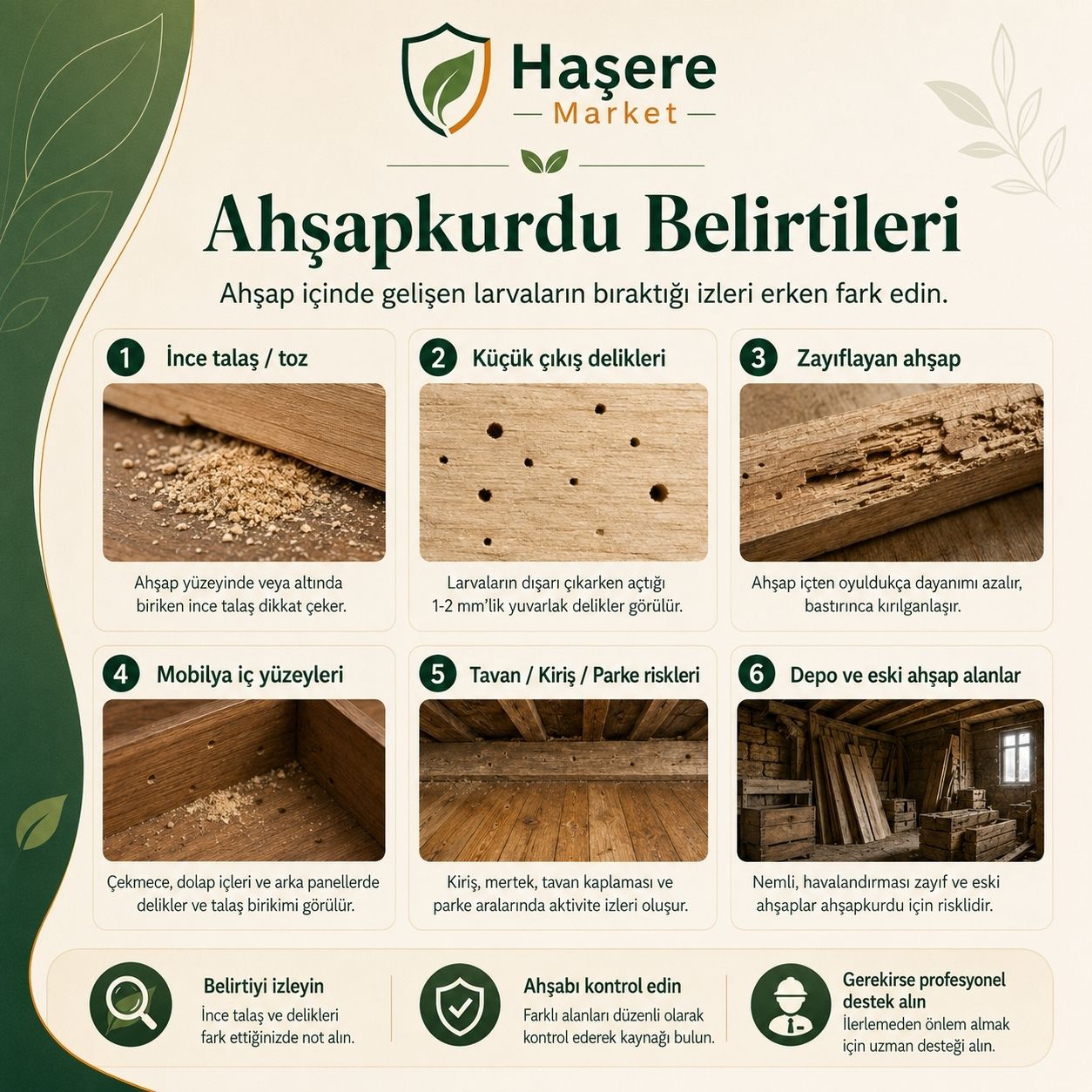 Ahşapkurdu belirtileri ve risk alanları
