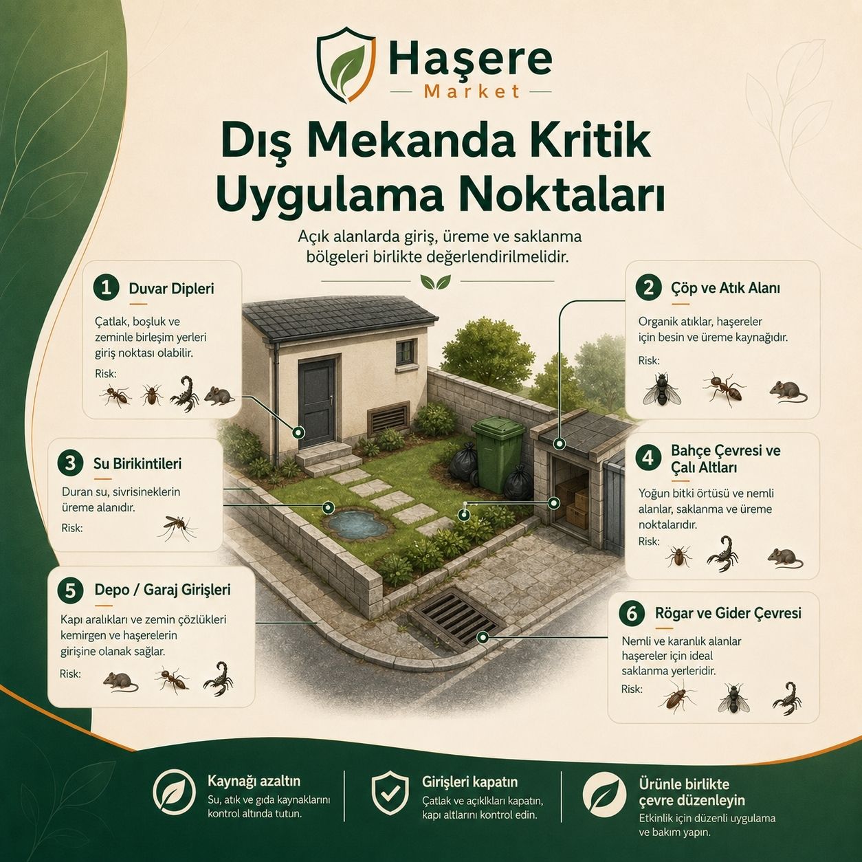 Dış mekan haşere ilaçlama kritik uygulama noktaları