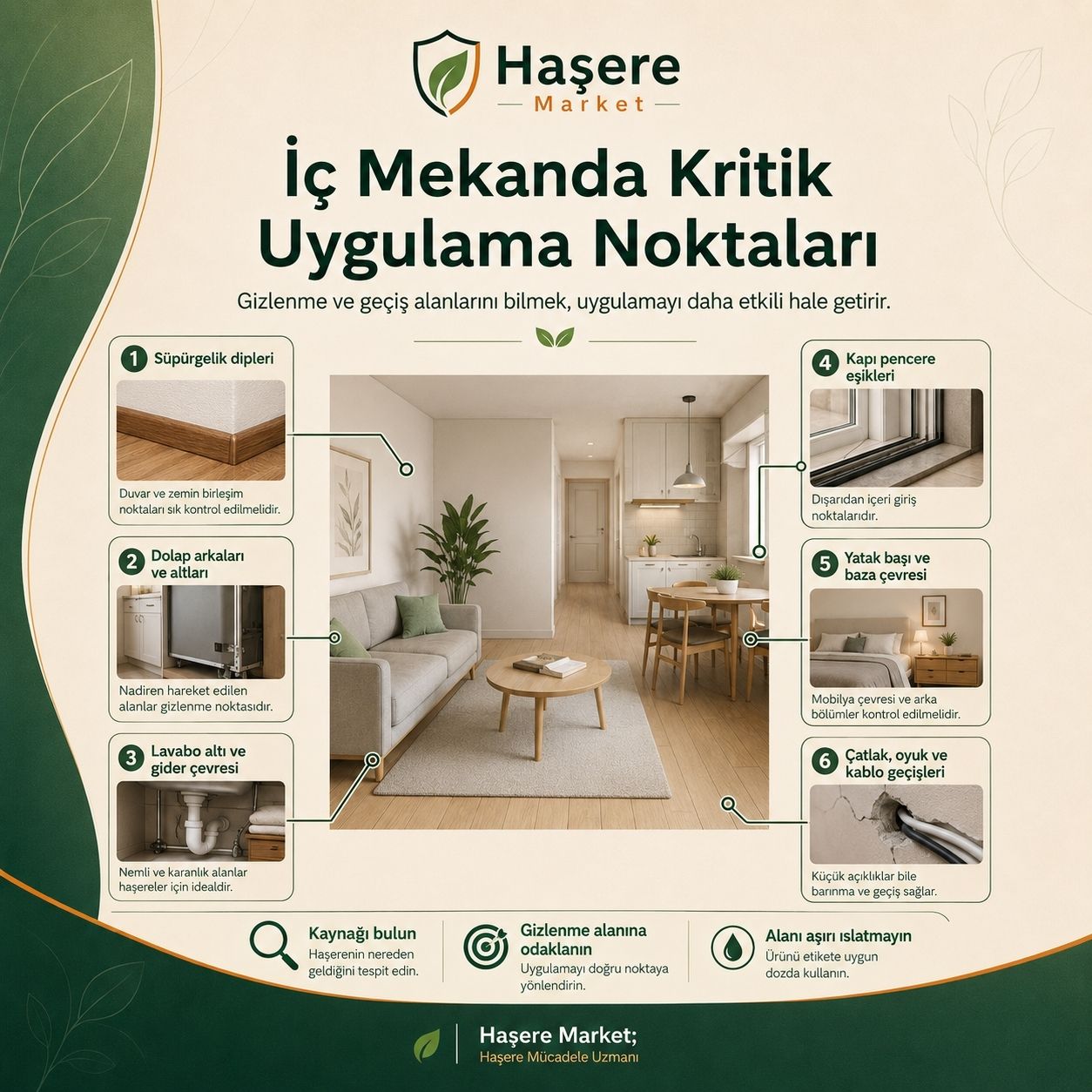 Ev içi haşere ilaçlama kritik uygulama noktaları