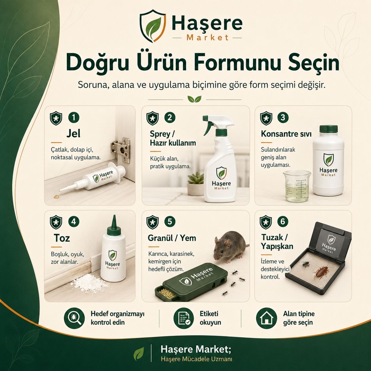 Haşere ilacı ürün formları seçim rehberi