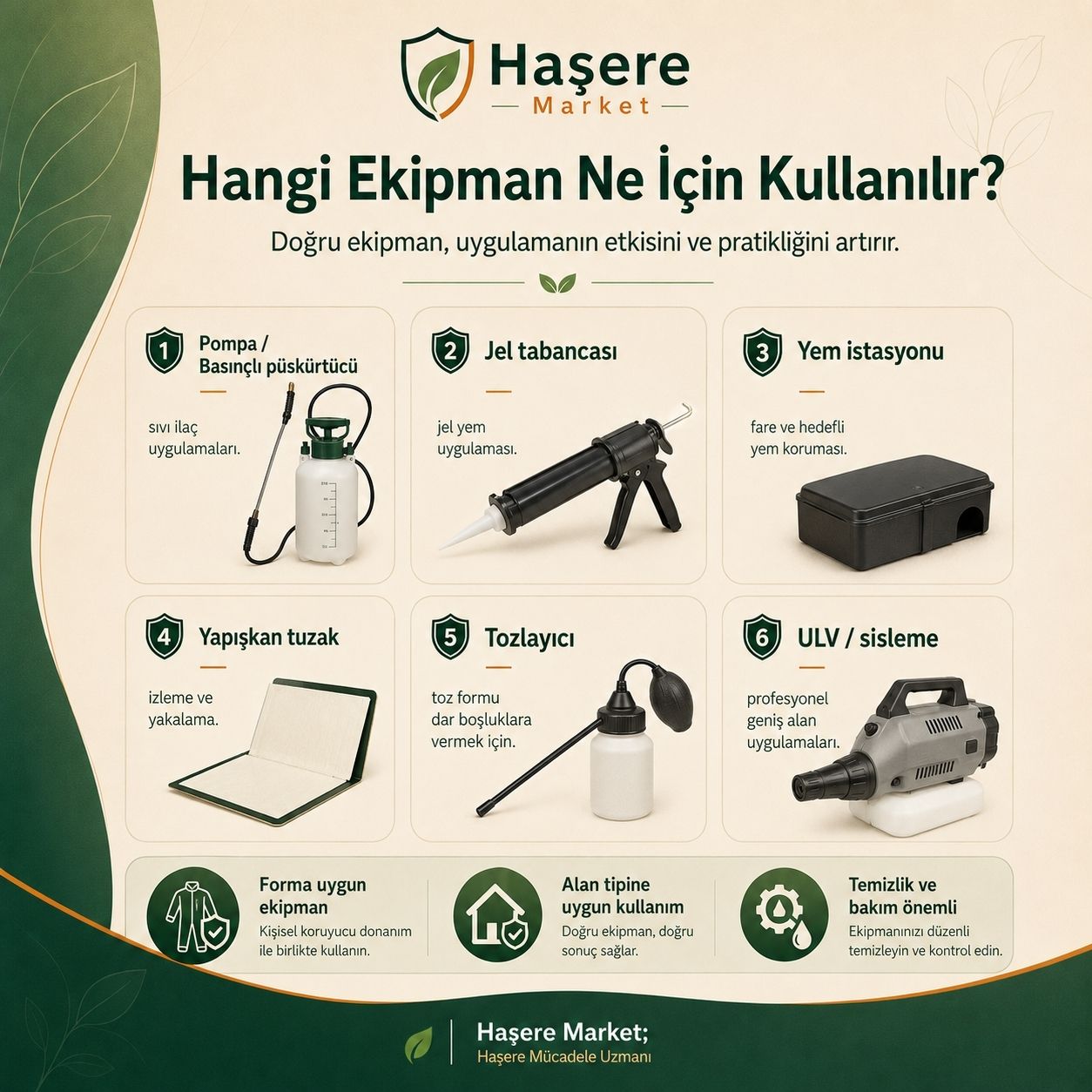 Haşere ilaçlama ekipmanları kullanım rehberi