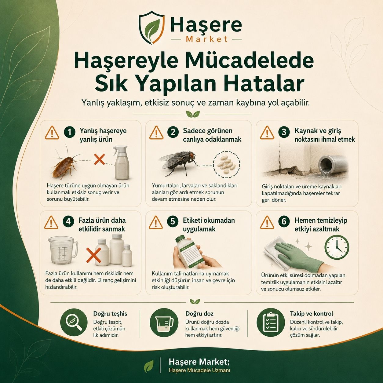 Haşereyle mücadelede sık yapılan hatalar