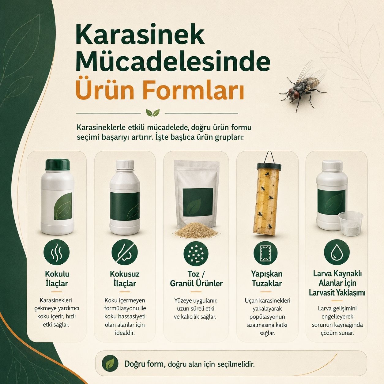 Karasinek mücadelesinde ürün formları