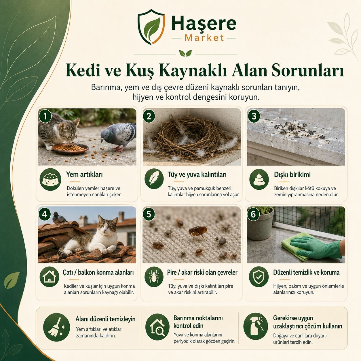 Kedi ve kuş kaynaklı alan sorunları