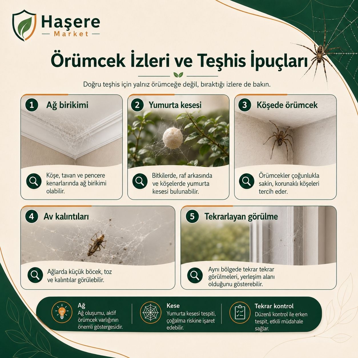 Örümcek izleri ve teşhis ipuçları