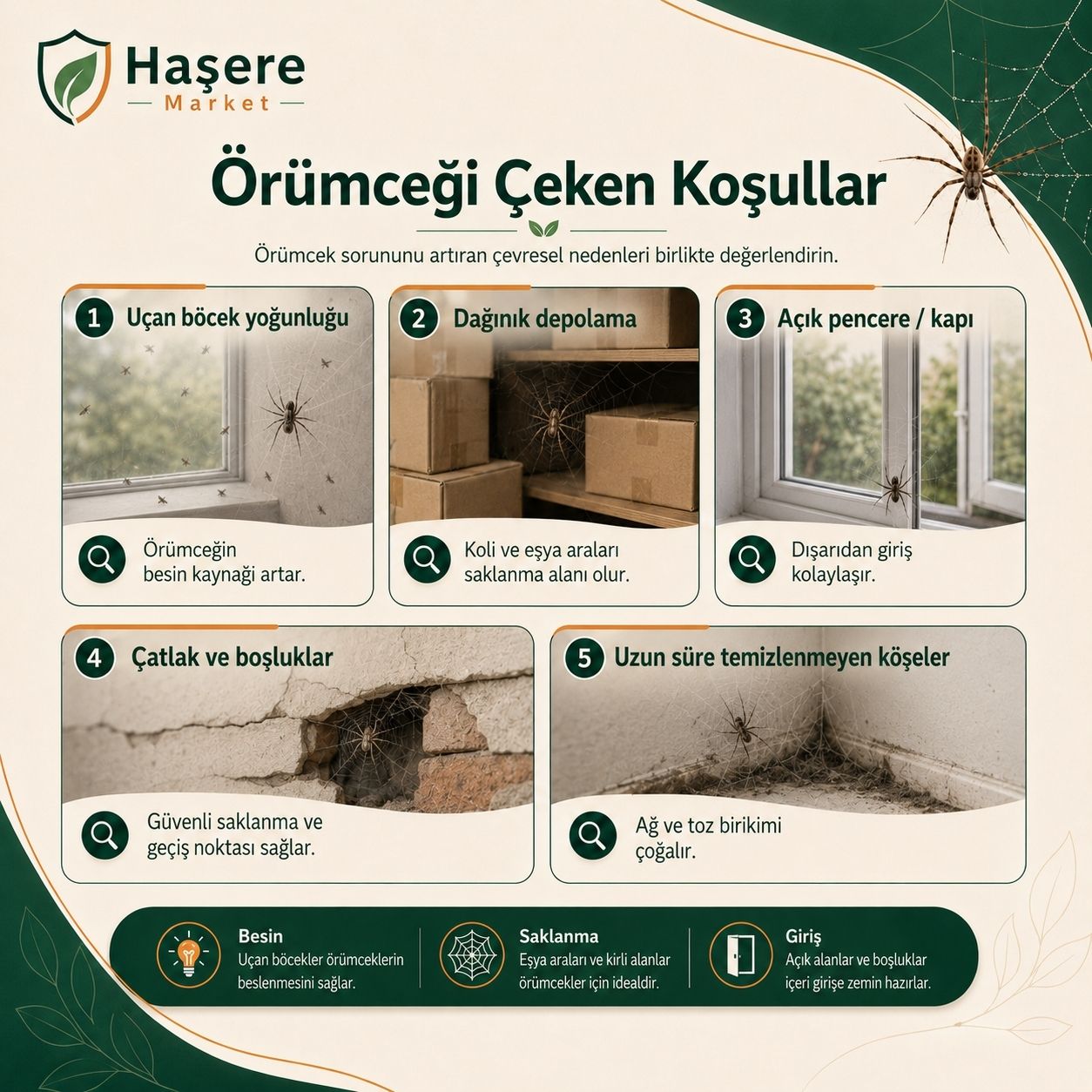 Örümcek sorununu artıran koşullar