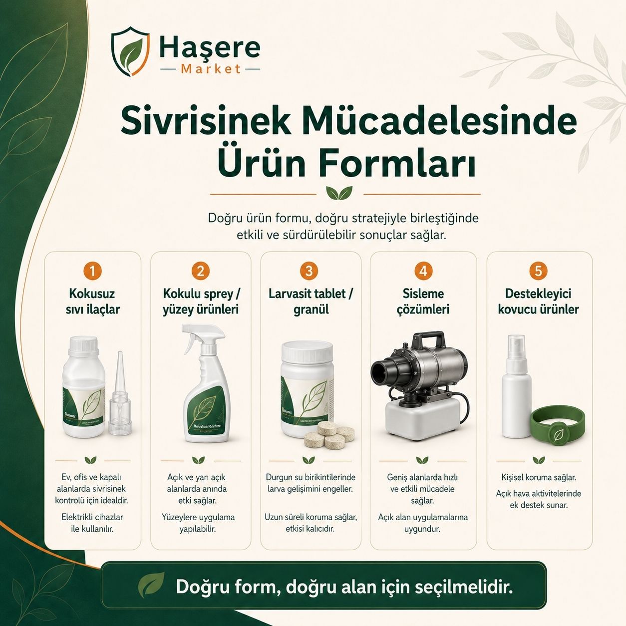 Sivrisinek mücadelesinde ürün formları