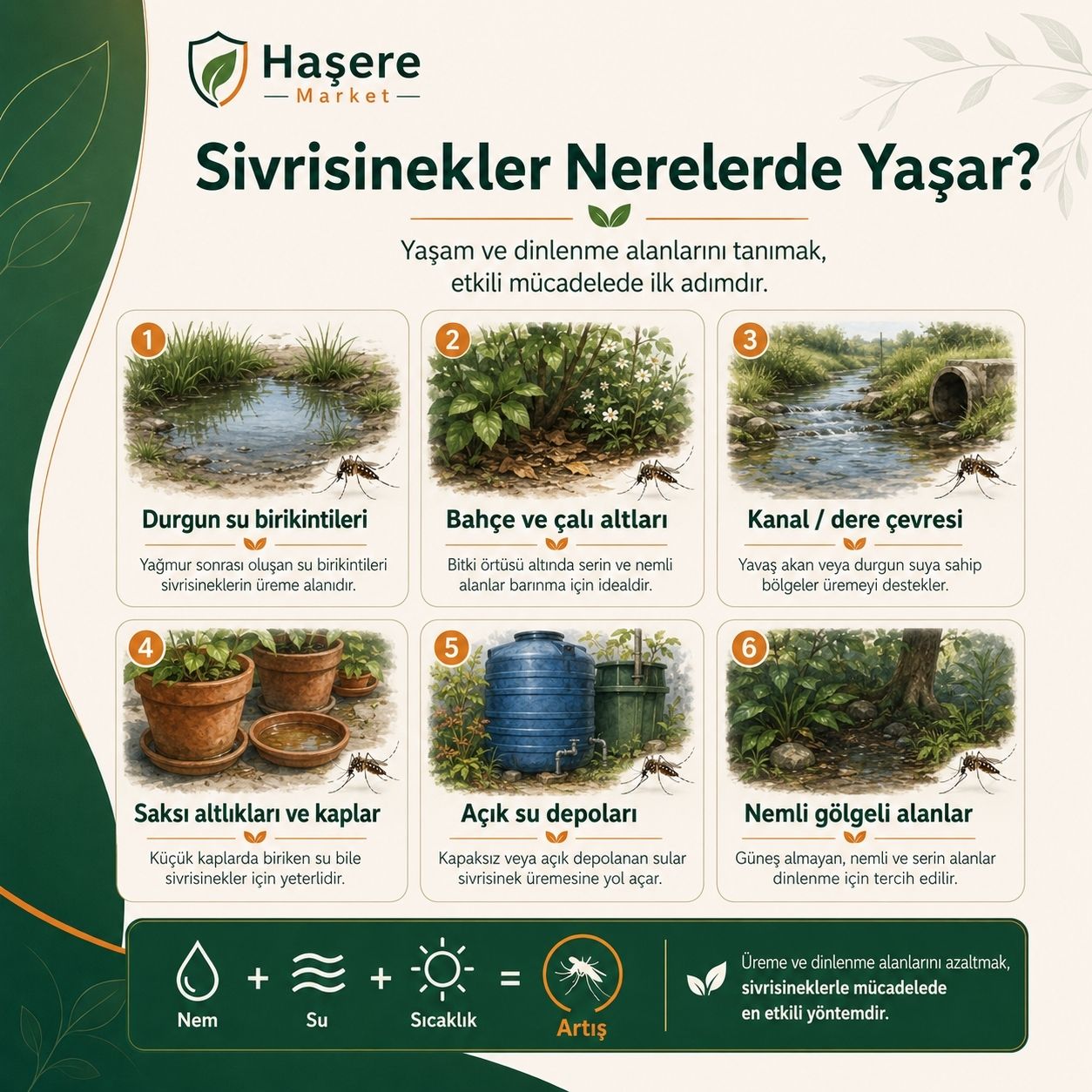 Sivrisineklerin yaşadığı alanlar