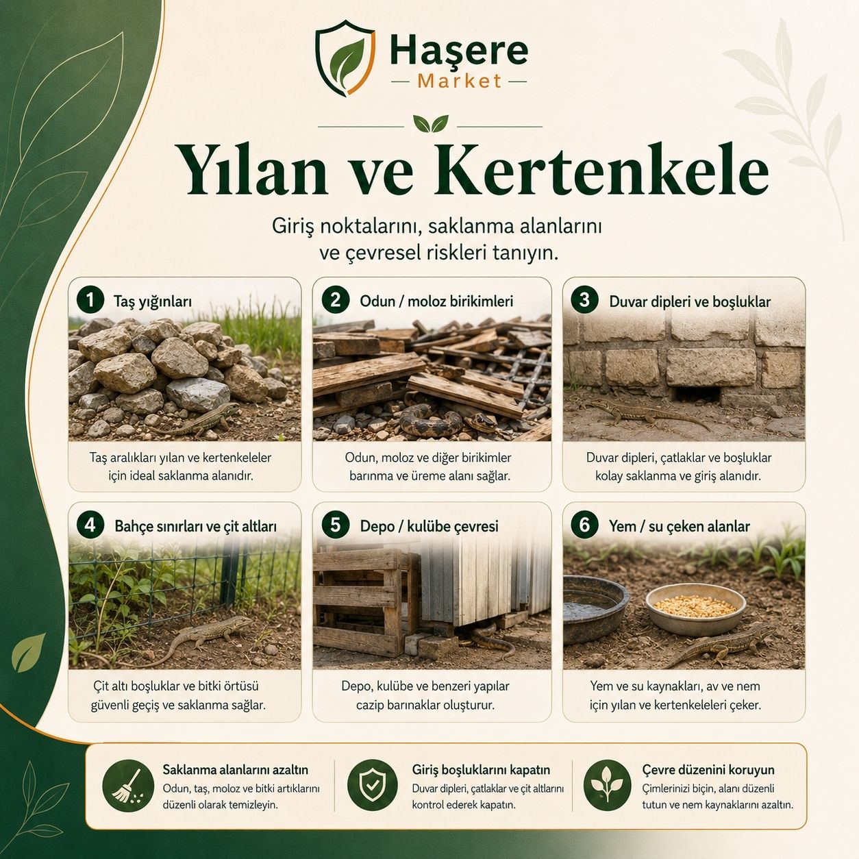 Yılan ve kertenkele giriş alanları