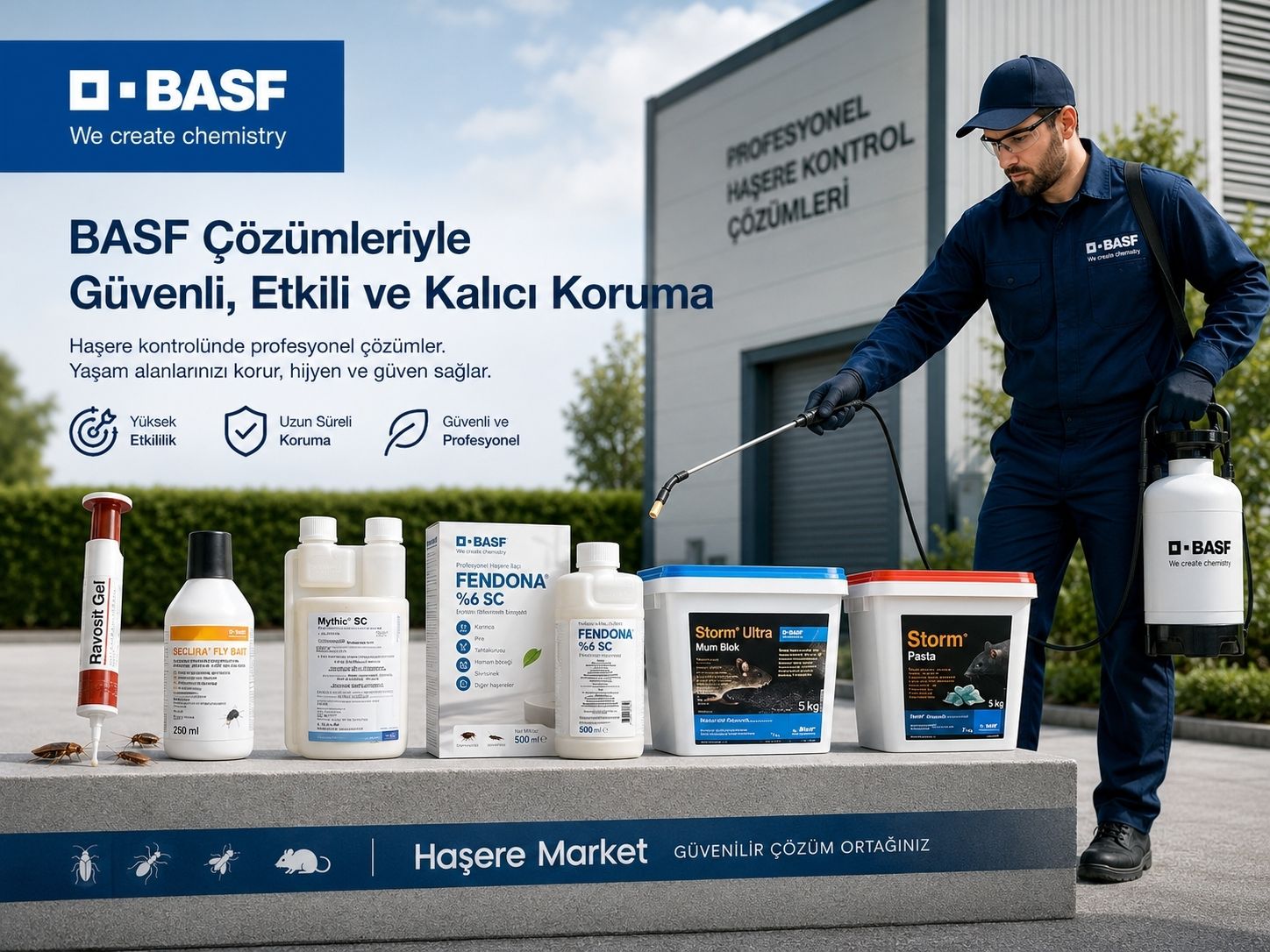BASF haşere kontrol ürünleri, çevre, tesis ve profesyonel uygulama çözümleri
