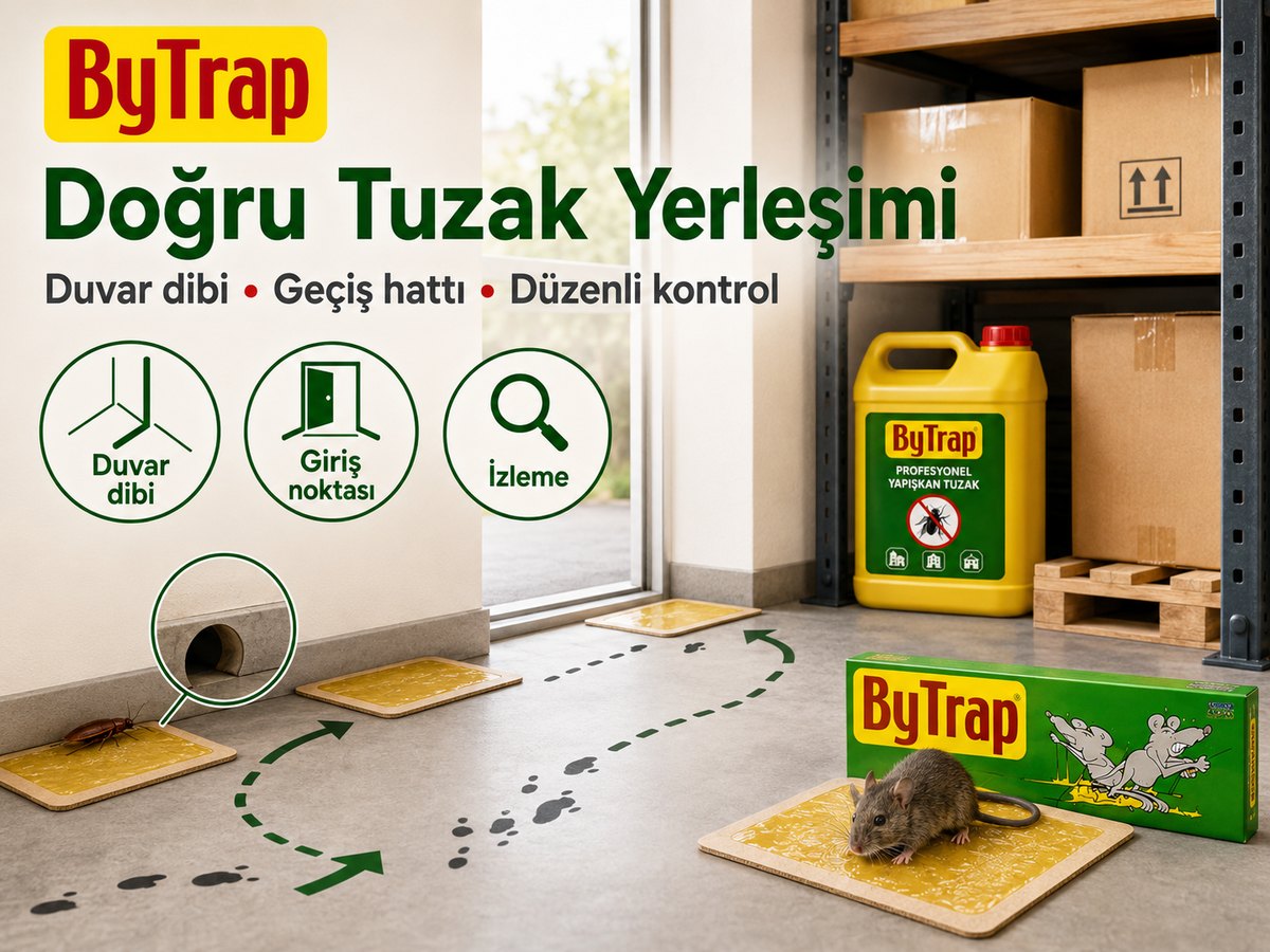 ByTrap doğru fare yapışkan tuzak yerleşimi ve izleme