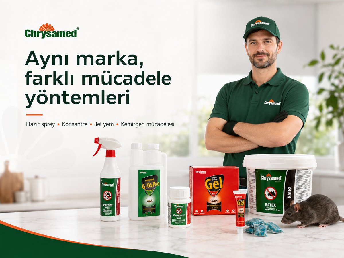 Chrysamed hazır sprey, konsantre, jel yem ve kemirgen mücadele ürünleri