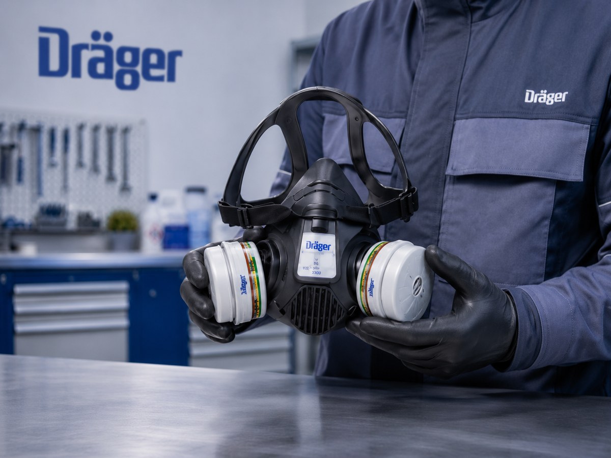 Dräger X-plore 3300 yarım yüz maske ve Bayonet filtre bağlantısı